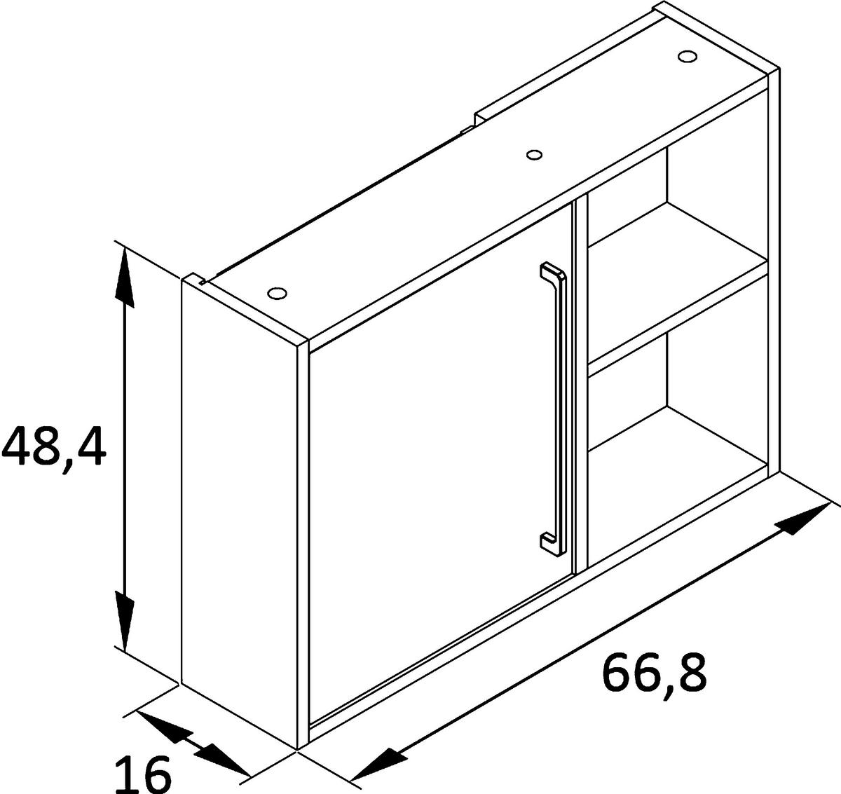 Viseča Omara Kent, Temno Modra - zlate barve/temno modra, Moderno, kovina/leseni material (66,8/48,4/16cm) - Stylife
