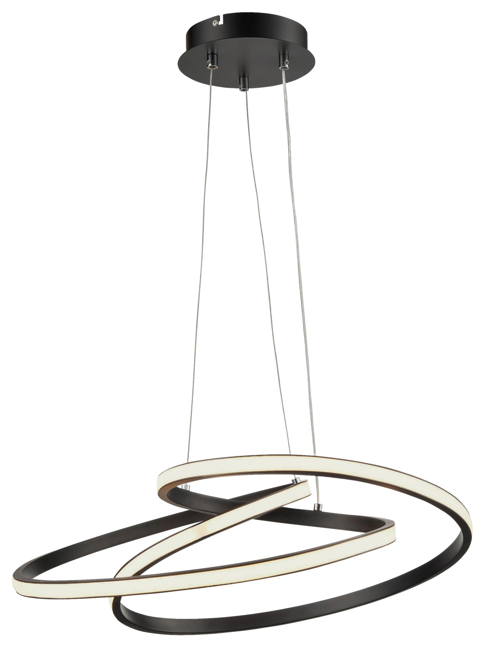 Led-függőlámpa Mofer - fekete, Modern, műanyag/fém (50/120cm) - Premium Living