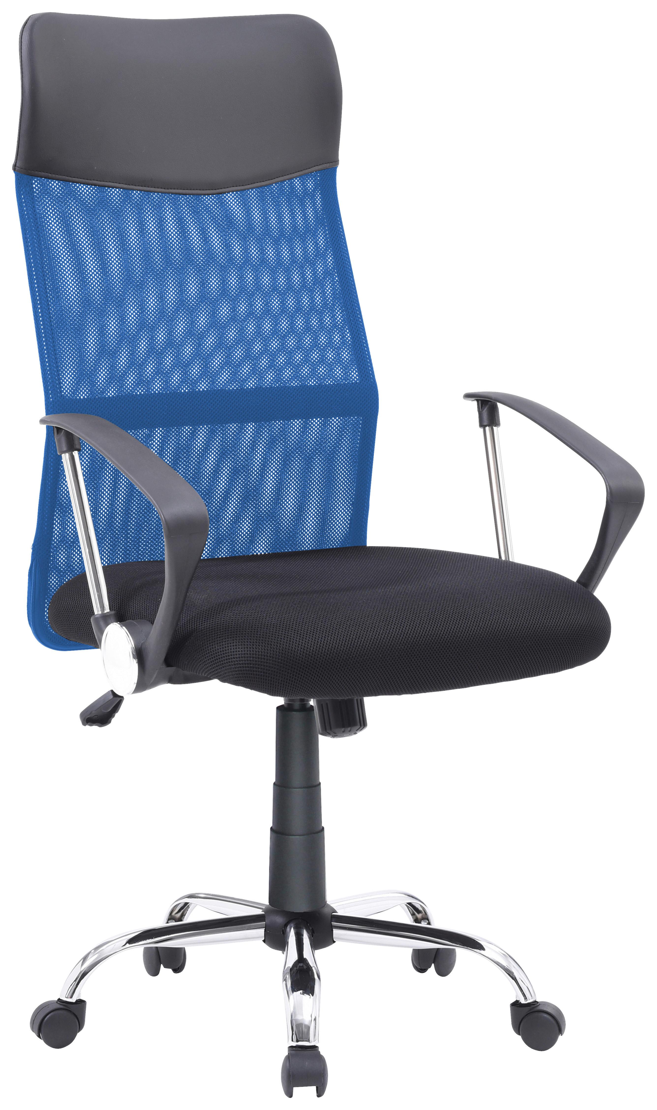 Vrtljiv Stol Shelby - modra/črna, Moderno, kovina/umetna masa (60/112-122/68cm) - Modern Living