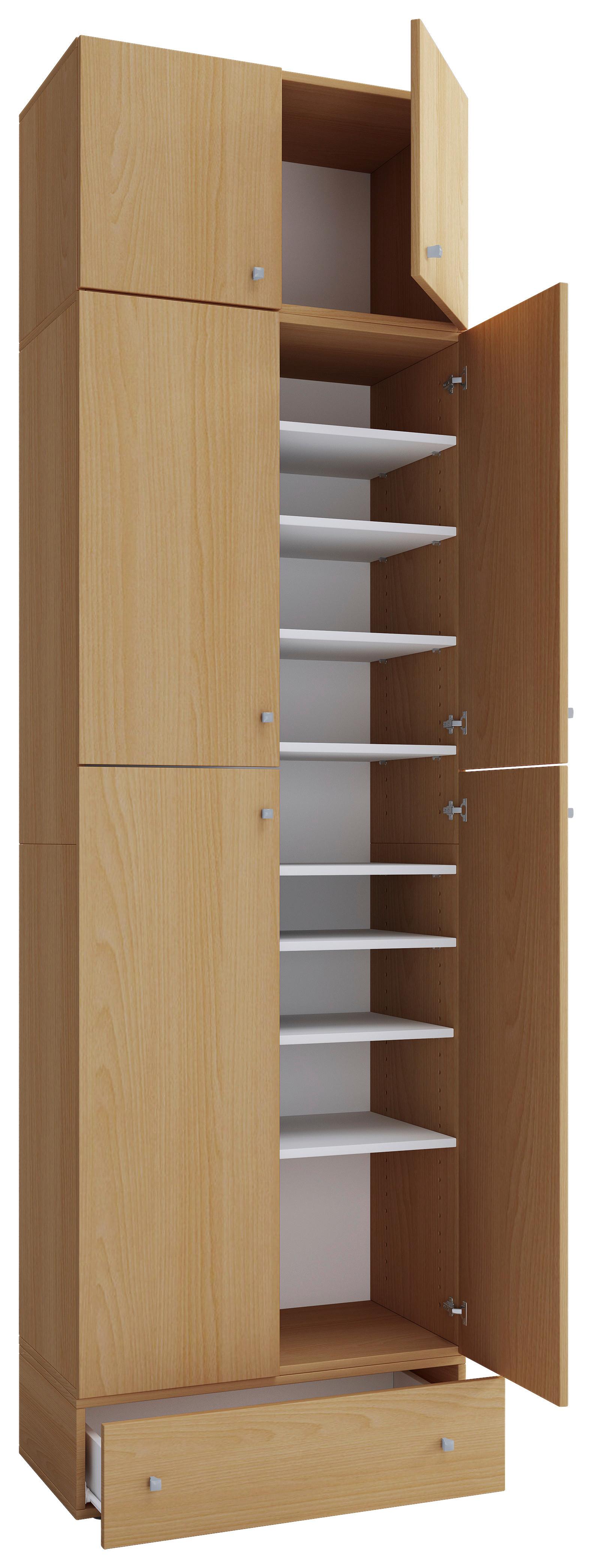 Schuhschrank Lona XXL ca.70x240x39cm Buchefarben - Buchefarben/Schwarz, MODERN, Holzwerkstoff/Kunststoff (70/240/39cm) - MID.YOU