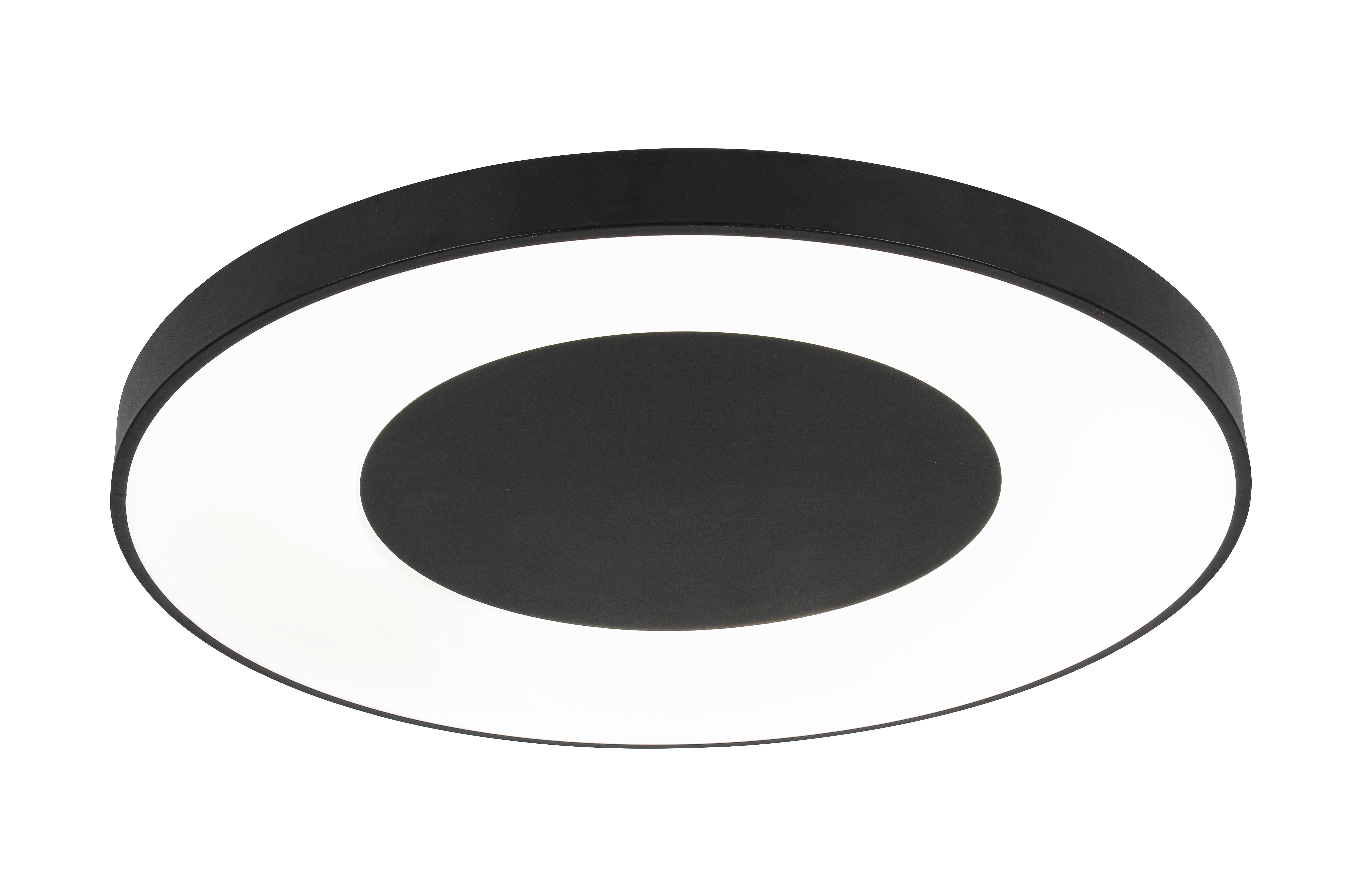 LED-Deckenleuchte Jumpo Schwarz/Weiß max. 48 Watt - Schwarz/Weiß, MODERN, Kunststoff/Metall (70/7cm) - Mömax