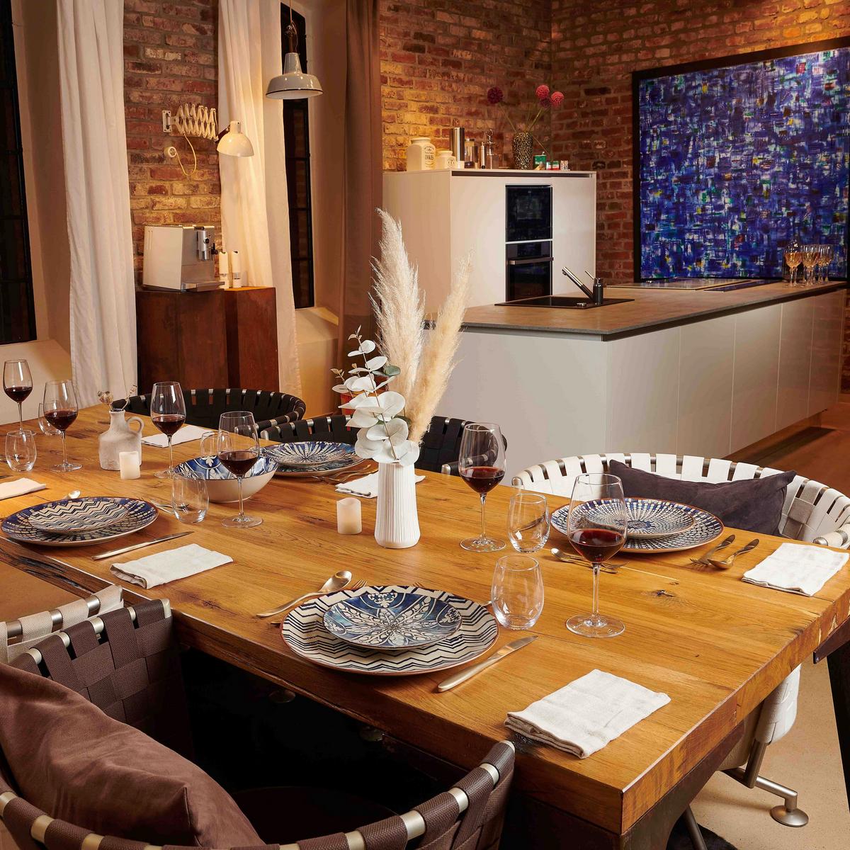 TAFELSERVICE 934017, BUNT, POSTSICHER - Blau/Weiss, Basics, Keramik (36,3/36,5/34,1cm) - Mäser