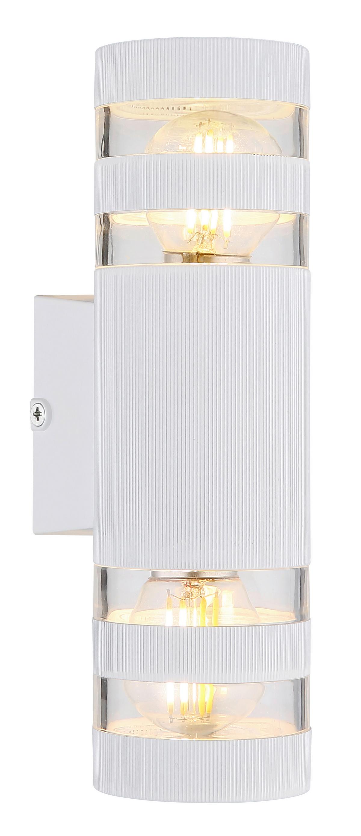 WANDLEUCHTE 78260W HAYES - Klar/Weiss, Basics, Glas/Kunststoff (22/6,5/6,5cm) - Globo