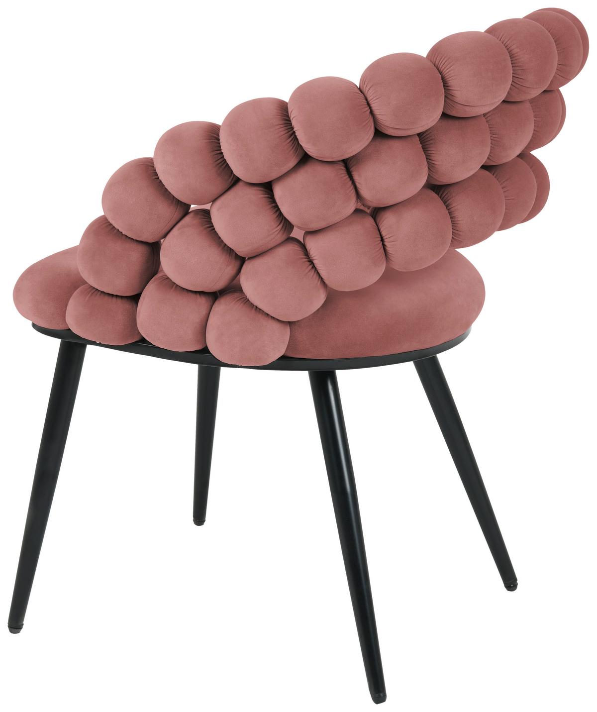 KRZESŁO Z PODŁOKIETNIKAMI BUBBLES - różowy/czarny, Design, metal/tkanina (58/80/62cm) - Novel