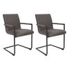Armlehnstuhl-Set Damian ca. 52x88 cm 2er-Set Anthrazit - Anthrazit/Schwarz, LIFESTYLE, Textil/Metall (52/88/63cm) - MID.YOU
