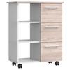 Večnamenski Voziček Esilo, Hrast, Bela - bela/hrast sonoma, Design, leseni material (68/38/85cm) - MID.YOU
