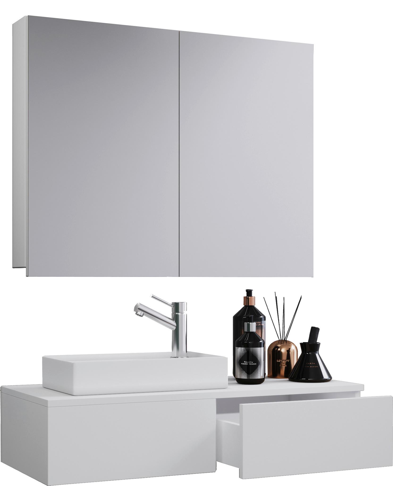 Kopalnica Gudas, Bela - bela, Moderno, leseni material/keramika (85cm) - MID.YOU