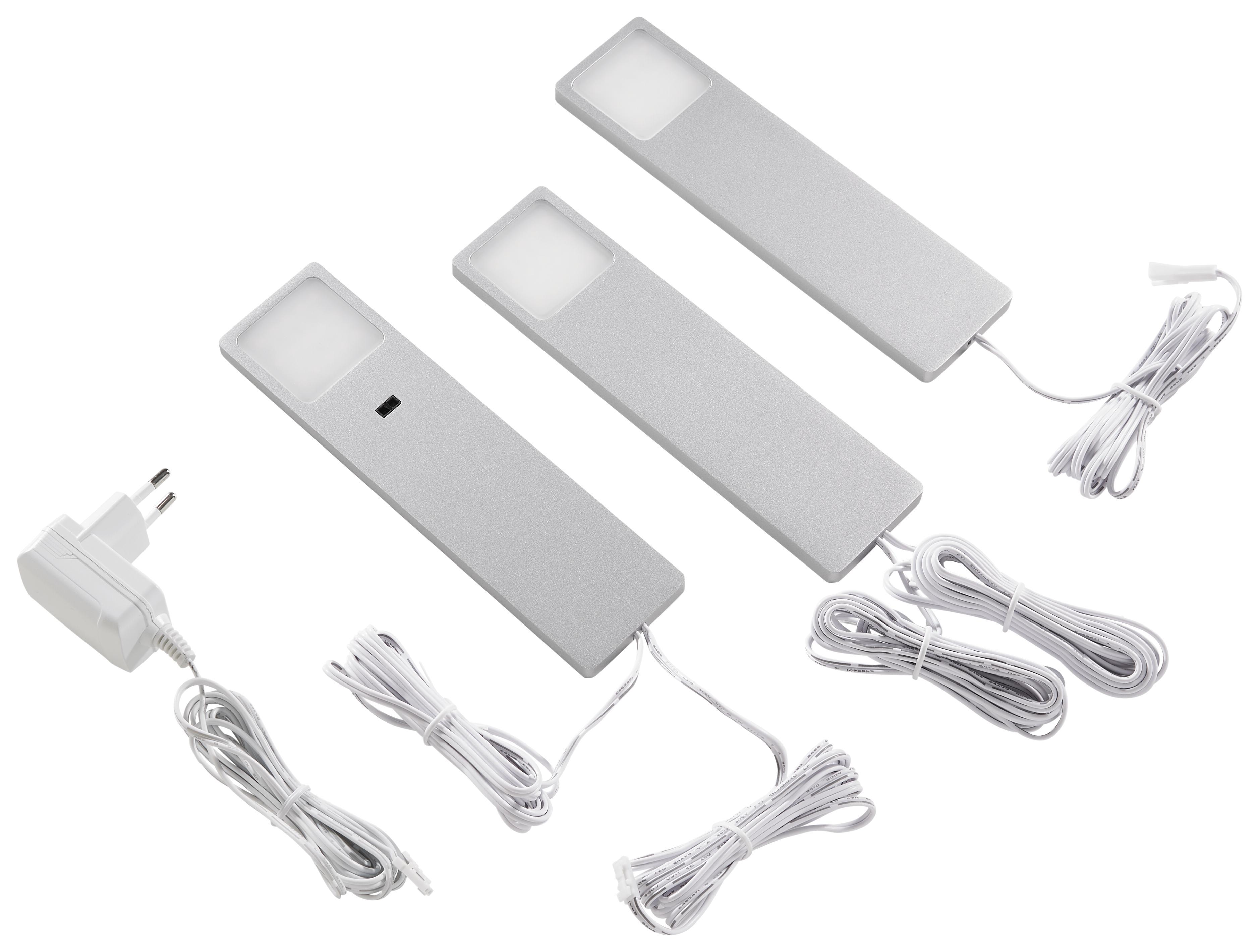 Unterbauleuchten-Set Helena Silberfarben - Silberfarben, Metall (19/5/0,8cm)