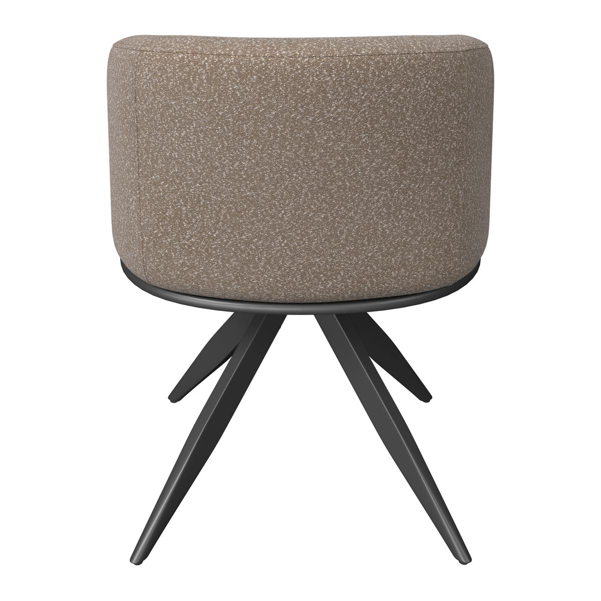 Armlehnstuhl Nela Braun Bouclé Drehbar Gepolstert - Schwarz/Braun, MODERN, Holz/Textil (62/77/62cm) - Bessagi Home