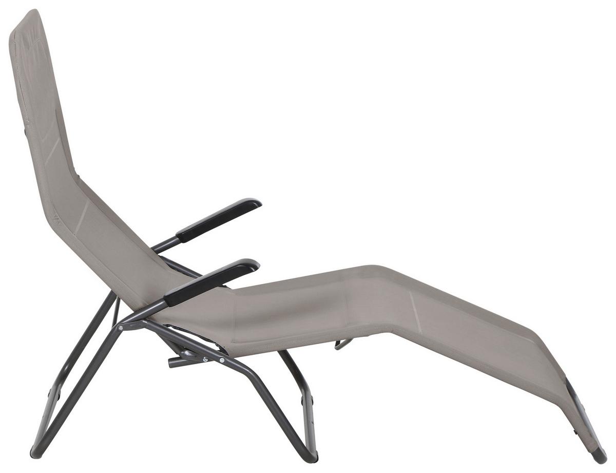 Gartenliege Anco Taupe Stahl - Taupe/Anthrazit, MODERN, Textil/Metall (72,5/103,5/144cm) - Siena Garden