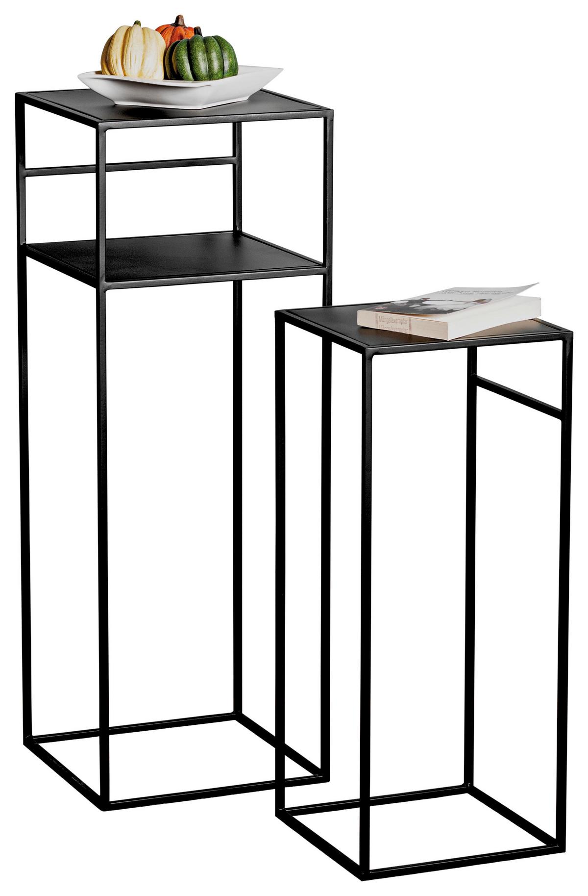 Blumentisch in Schwarz - Schwarz, Modern, Metall (30/26/85/63/30/26cm) - Mömax