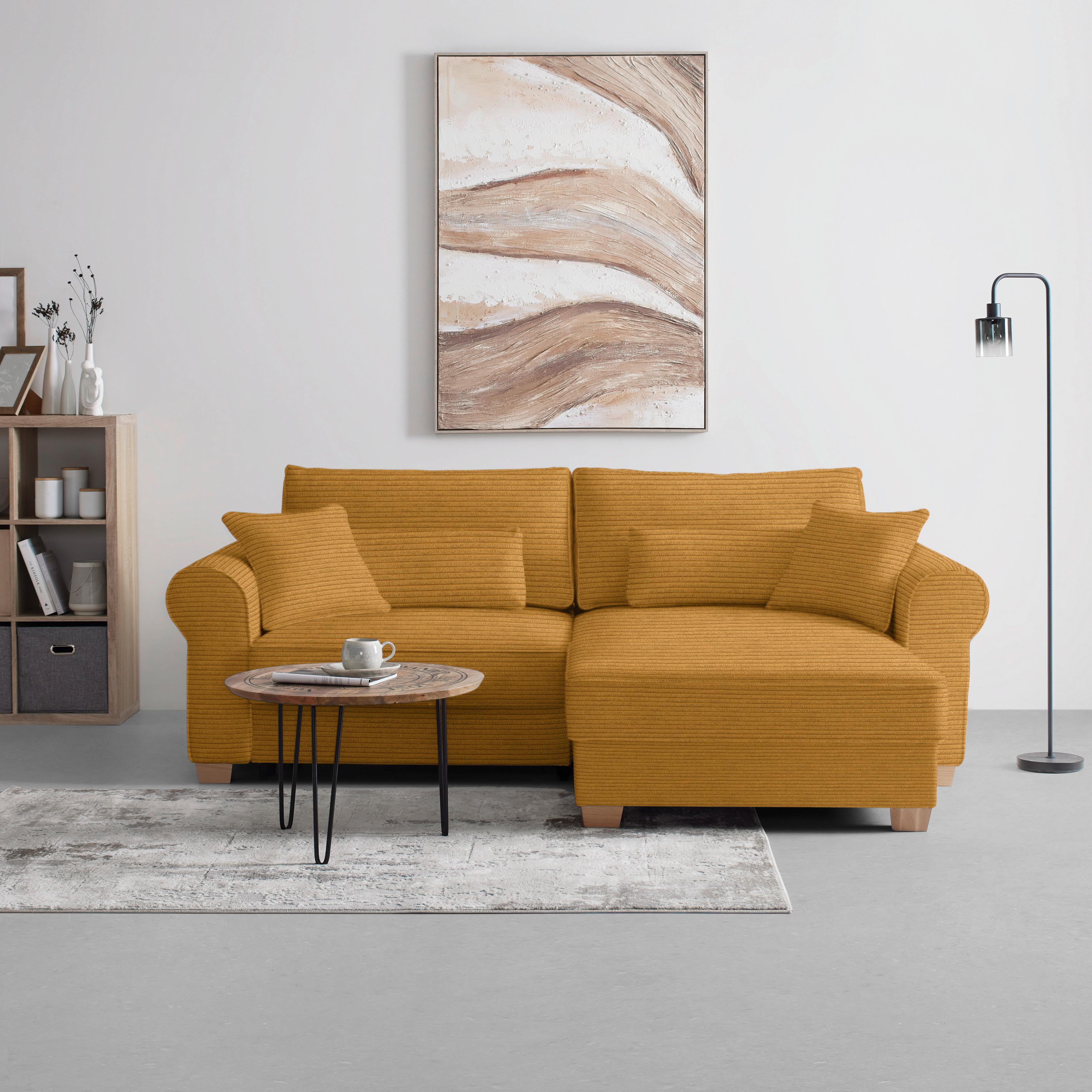 Wohnlandschaft Angelo Senfgelb - Senfgelb, MODERN, Holz/Holzwerkstoff (255/92/185cm) - Mömax