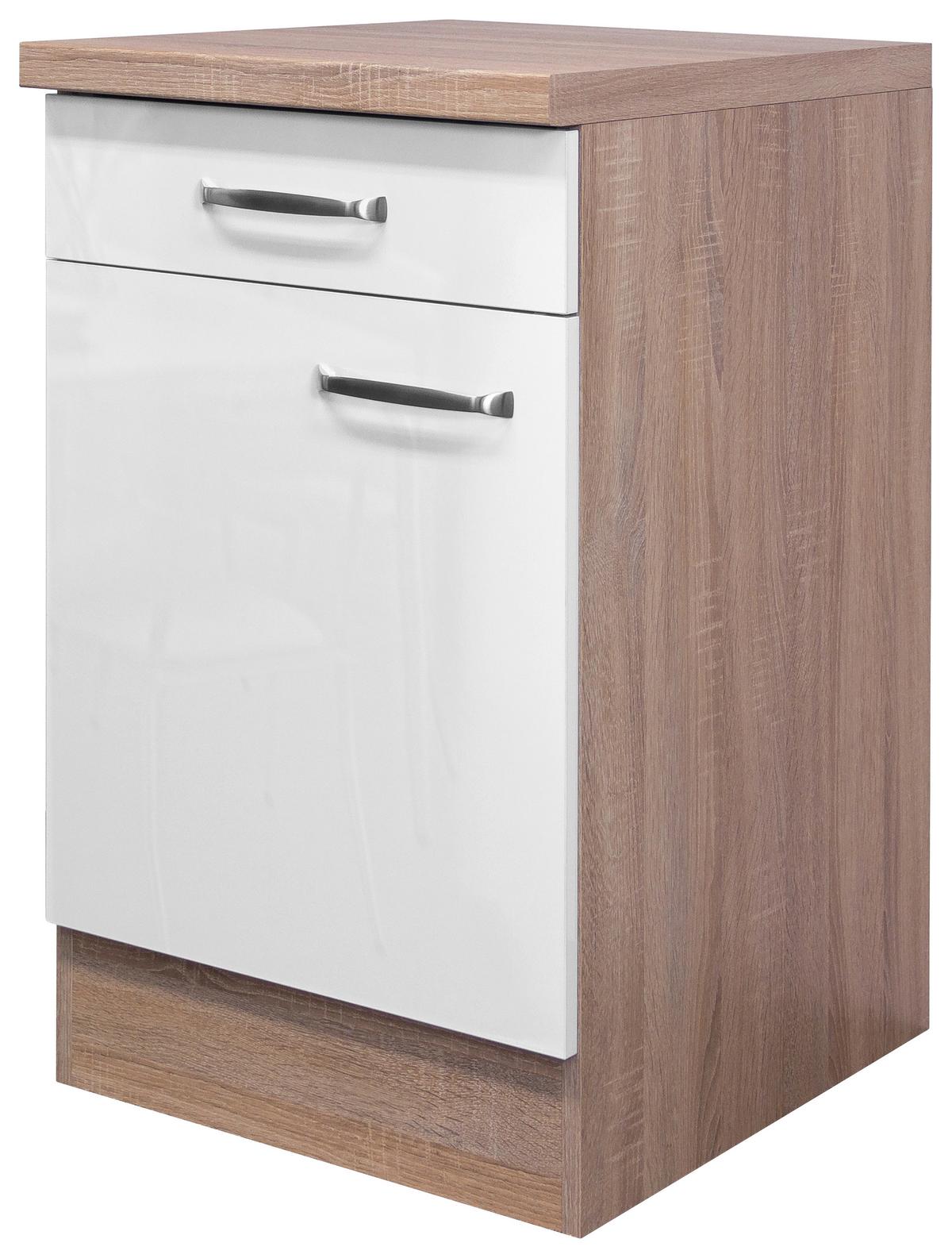 Kuhinjska Spodnja Omarica Venezia Valero, Bela, Š. 50 Cm - barve nerjavečega jekla/bela, Moderno, kovina/leseni material (50/86/60cm) - FlexWell