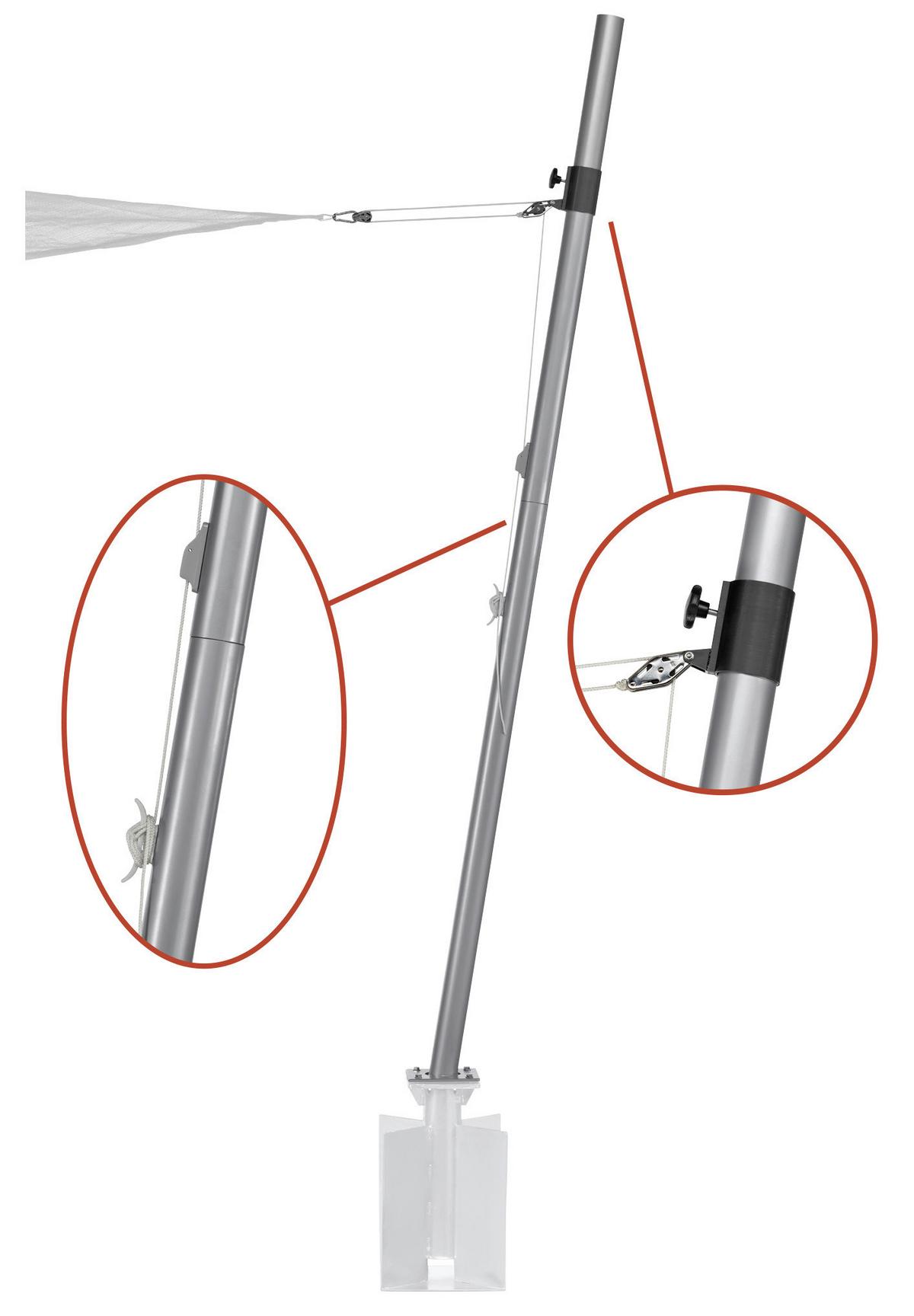 Schneider Sonnesegelzubehör Mast ca.6x240x6cm Edelstahl - Hellgrau, Basics, Metall (6/240/6cm) - Schneider