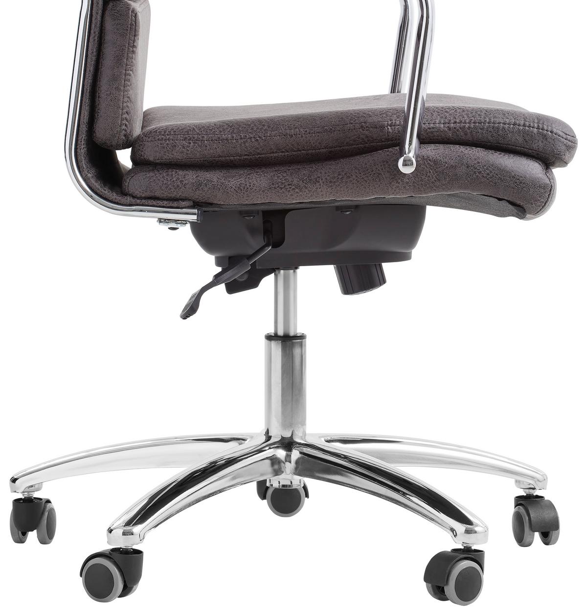 FOTEL SZEFA TOMMASO - antracytowy/kolor chromowy, Konventionell, metal/tkanina (67/107-115/67cm) - Cantus