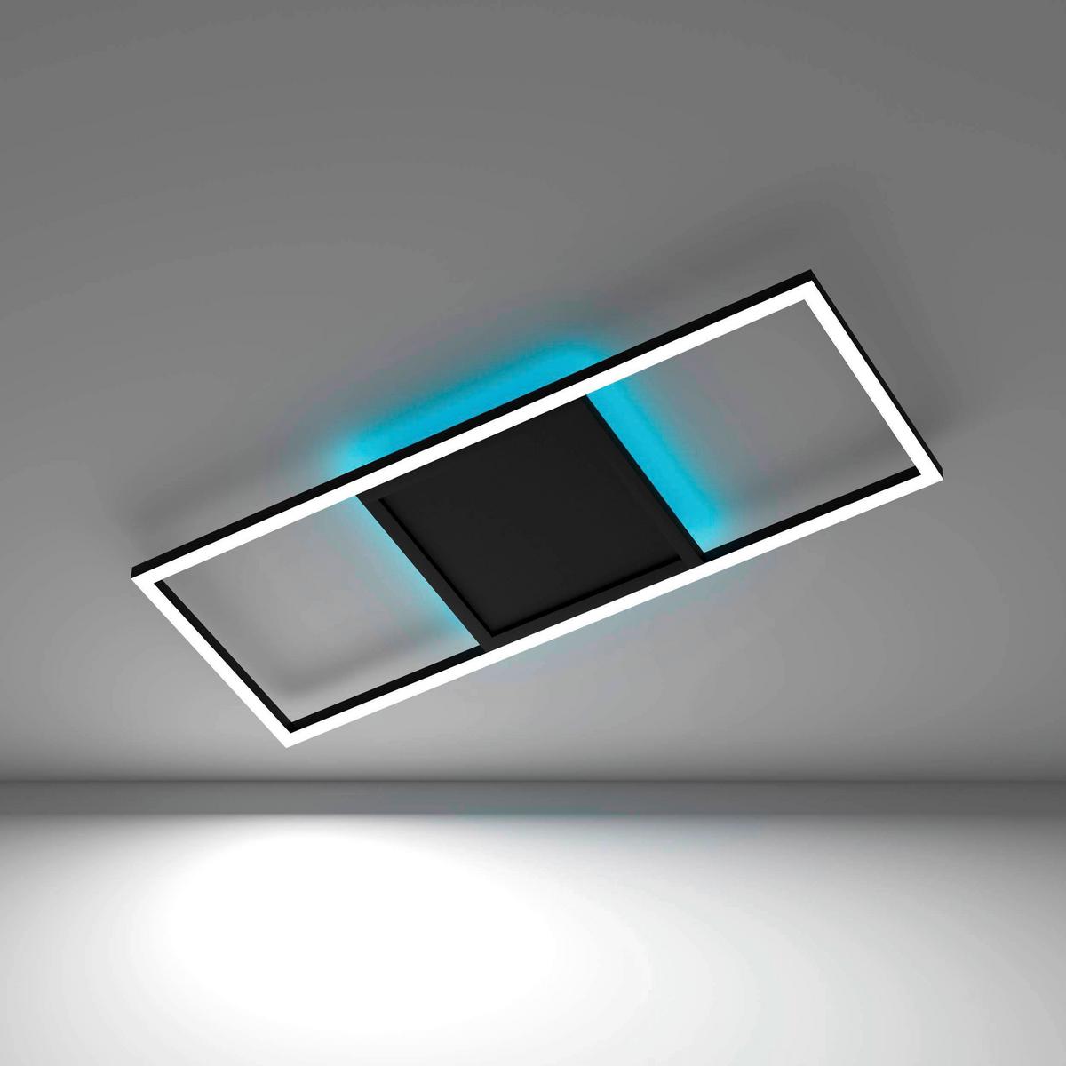 LED-Deckenleuchte Calagrano Schwarz max. 21 Watt Dimmbar - Schwarz/Weiß, Design, Kunststoff/Metall (64/24/4,5cm) - Eglo