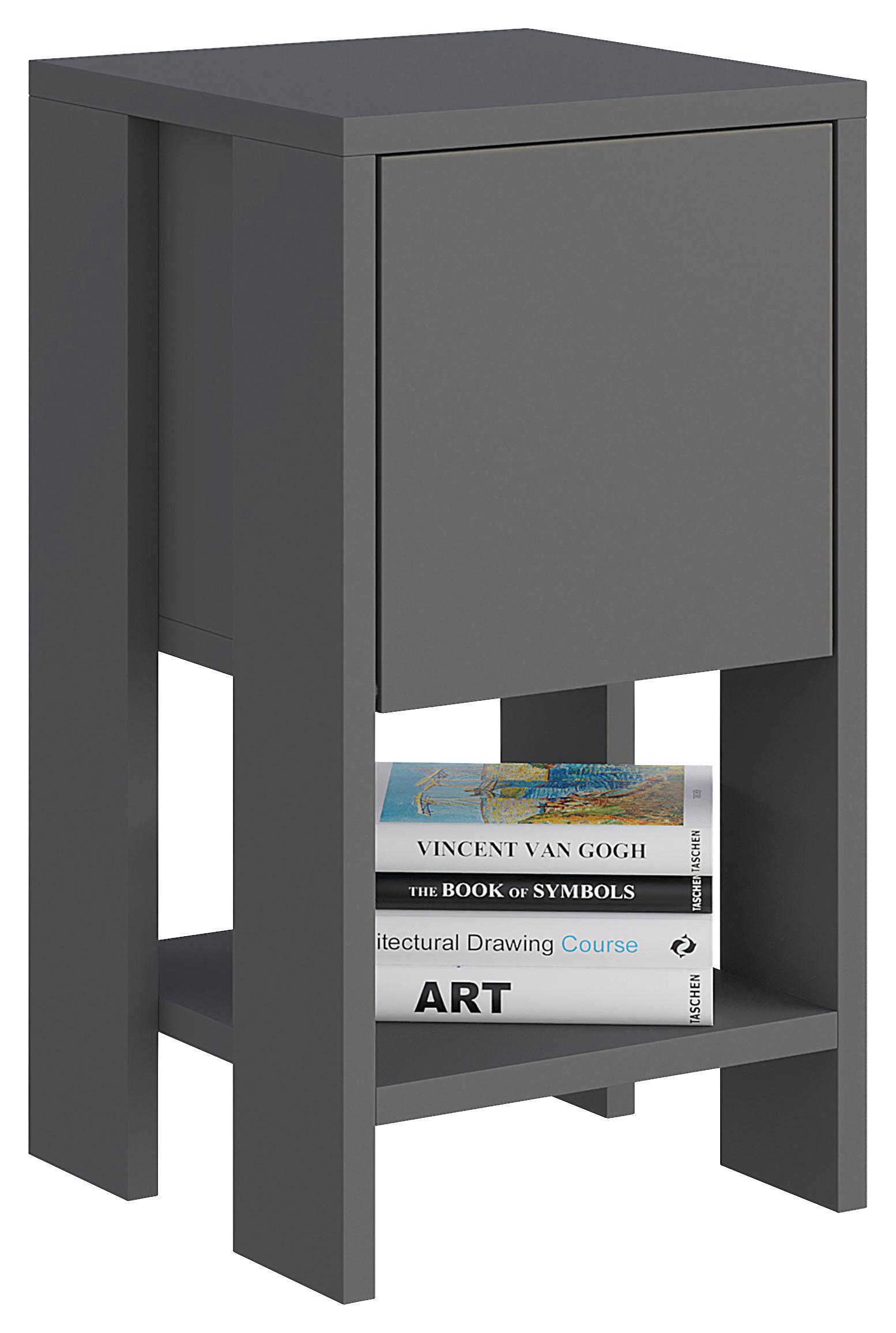 Nachttisch Ema ca. 30x55x30 cm Anthrazit - Anthrazit, Design, Holzwerkstoff (30/55/30cm) - Livetastic