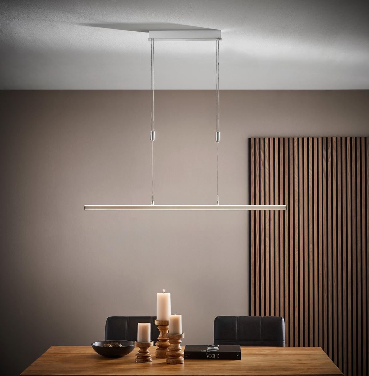 LAMPA WISZĄCA LED 60059 VITAN - kolor niklowy, Lifestyle, metal/szkło (115/7/90-150cm) - Fischer & Honsel