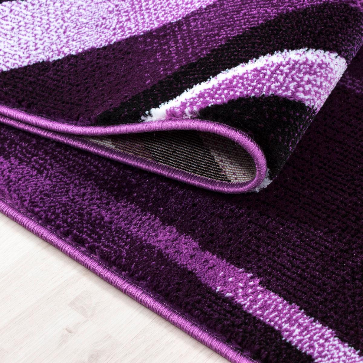 Flachwebeteppich Parma Lila ca. 280x370cm - Violett/Schwarz, Design, Textil (280/370cm) - Novel