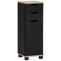 Srednje Visoka Omara Emmik, Črna, Barva Hrasta - črna/barve hrasta, Moderno, umetna masa/leseni material (30,3/88,1/32,6cm) - Stylife
