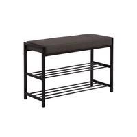 Garderobna Klop Ellie Ii, Črna, Videz Usnja - temno siva/črna, Moderno, kovina/tekstil (80/52/30cm) - Mömax