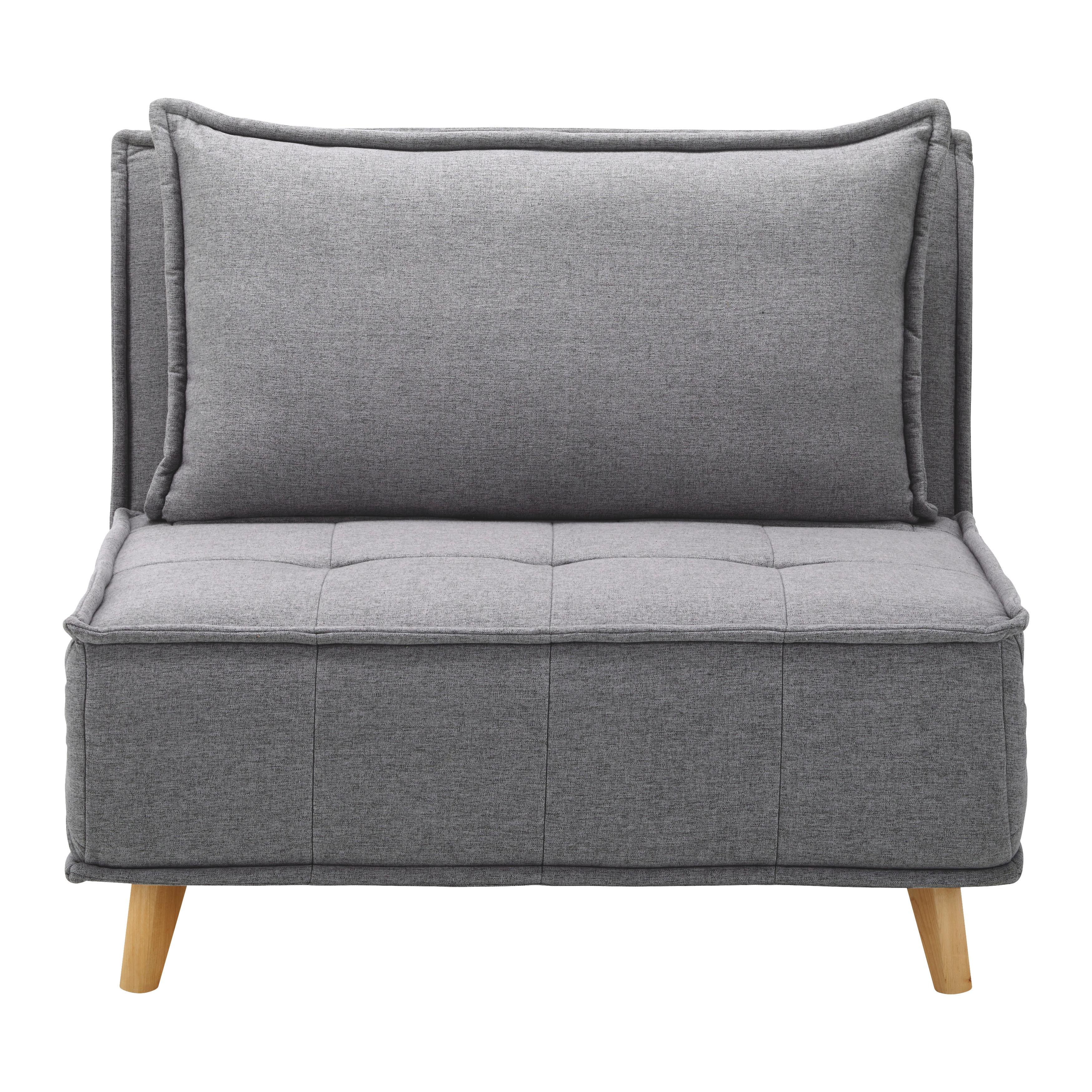 Schlafsessel Layla Dunkelgrau Webstoff - Dunkelgrau/Naturfarben, MODERN, Holz/Textil (104/92/84cm) - Bessagi Home