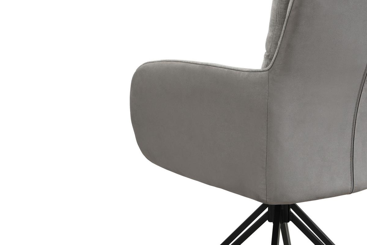 STUHL-SET TINO - Hellgrau/Schwarz, MODERN, Textil/Metall (62/94/70cm) - MID.YOU