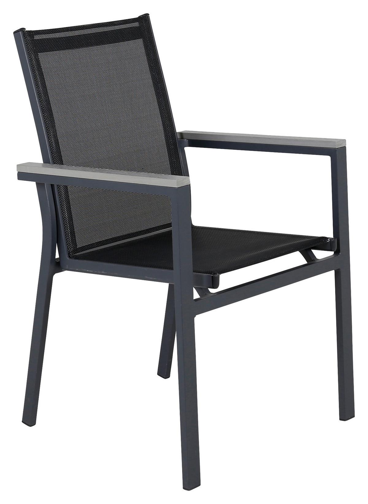 GARTENSTUHL-SET PARMA - Schwarz, KONVENTIONELL, Textil/Metall (57/90/59cm) - Gardenson