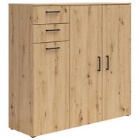 Komoda Multi - hrast Artisan/crna, Moderno, drvni materijal/plastika (120/115/40cm) - Modern Living