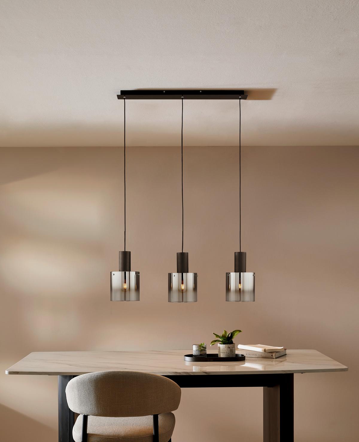 LAMPA WISZĄCA ALESUND - czarny, Design, metal/szkło (90/20/120cm) - Dieter Knoll