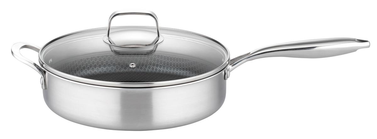 Ponev Inoxxa - barve nerjavečega jekla/prosojno, Basics, kovina/steklo (28cm) - GSW