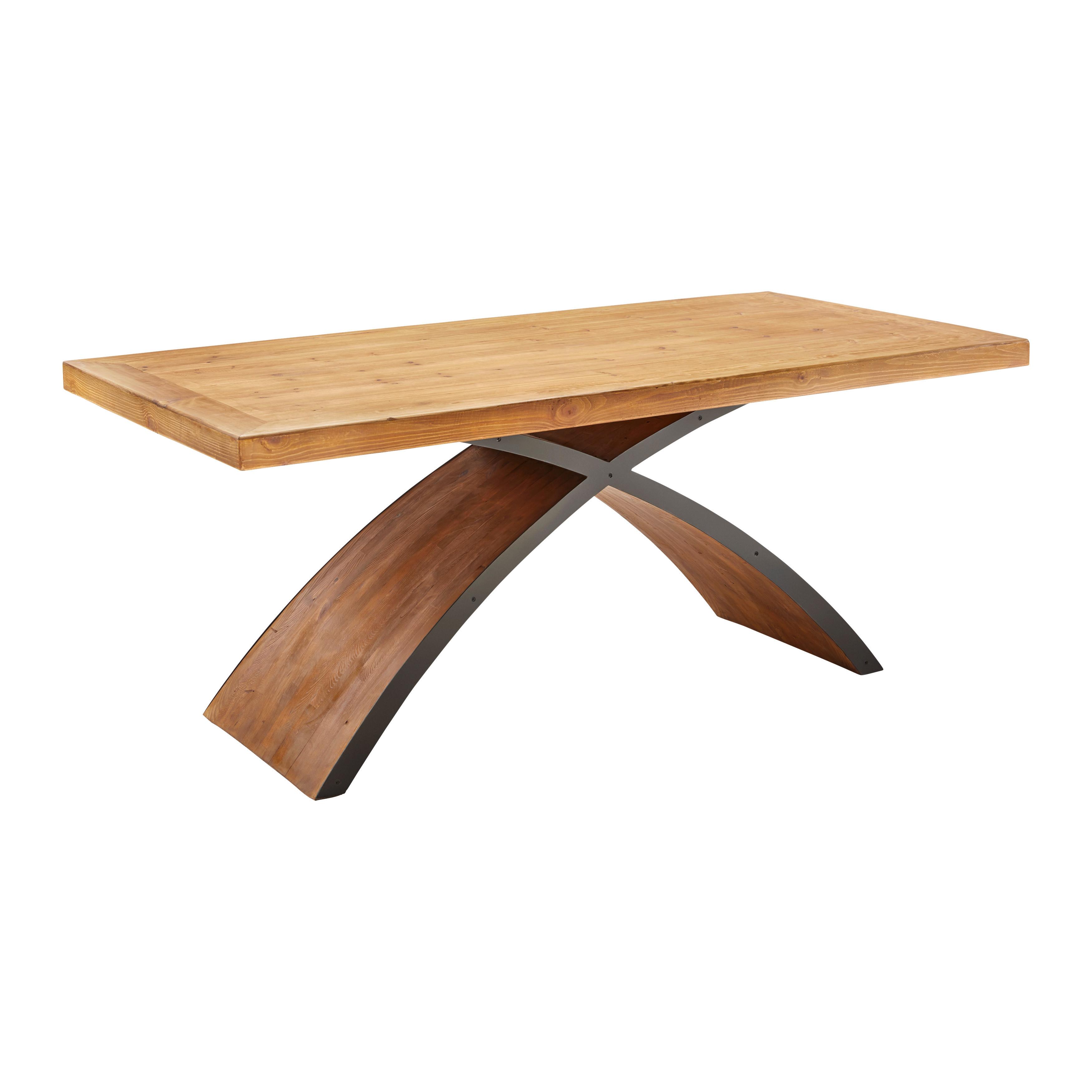 Esstisch Laurien in Holz Kiefer massiv ca. 180x90 cm - Kieferfarben, MODERN, Holz/Metall (180/90/75cm) - Bessagi Home