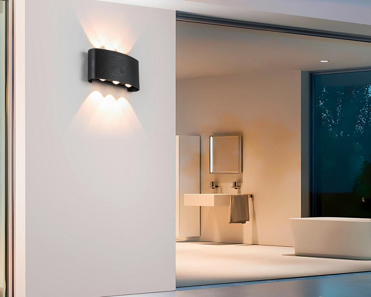 LED-Wandleuchte Beide Schwarz max. 2,5 Watt - Schwarz, MODERN, Kunststoff/Metall (5,25/17/8,5cm) - Mömax