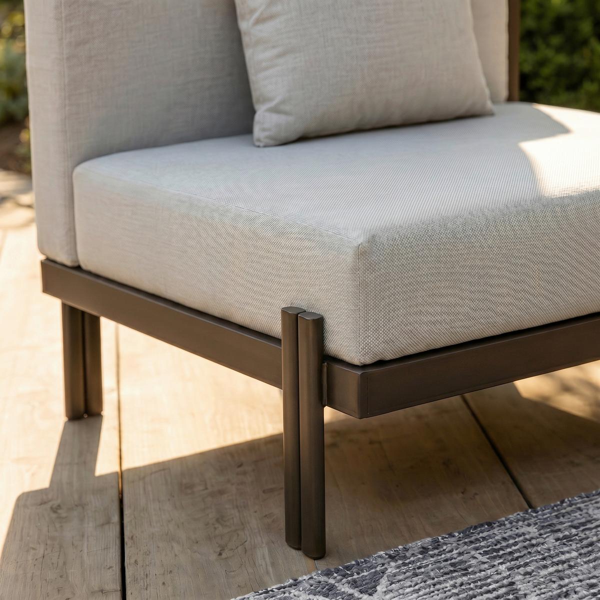 Gartenlounge Cherry - Hellgrau/Schwarz, Modern, Kunststoff/Textil (265/73,5/265cm) - Bessagi Garden