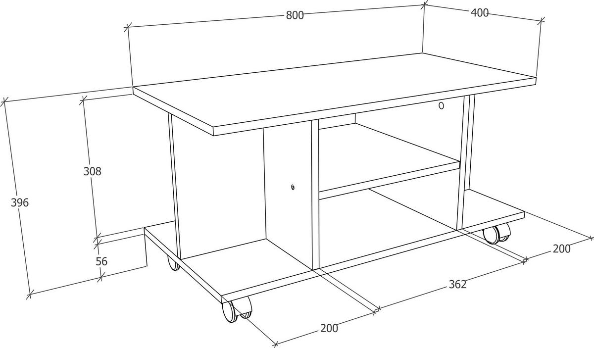 Klubska Miza Findula, Hrast, 80x40 - medeni hrast, Moderno, umetna masa/leseni material (80/40/40cm) - MID.YOU