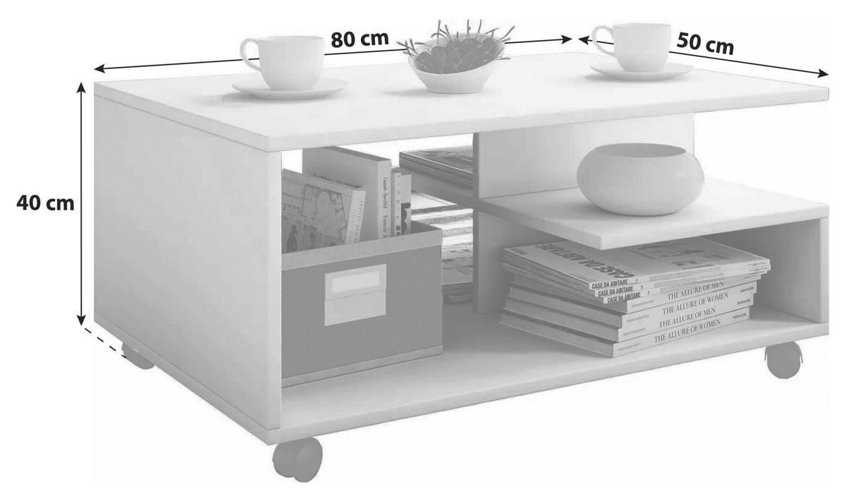Klubska Miza Stango, Bukev - barve bukve, Basics, leseni material (50/80/40cm) - MID.YOU