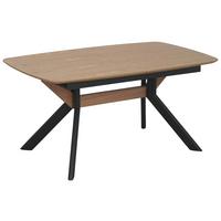 Raztegljiva Miza Riga, Naravna Barva, Črna, 160-200x95 - črna/naravne barve, Moderno, kovina/leseni material (160-200/95/76cm) - Livetastic