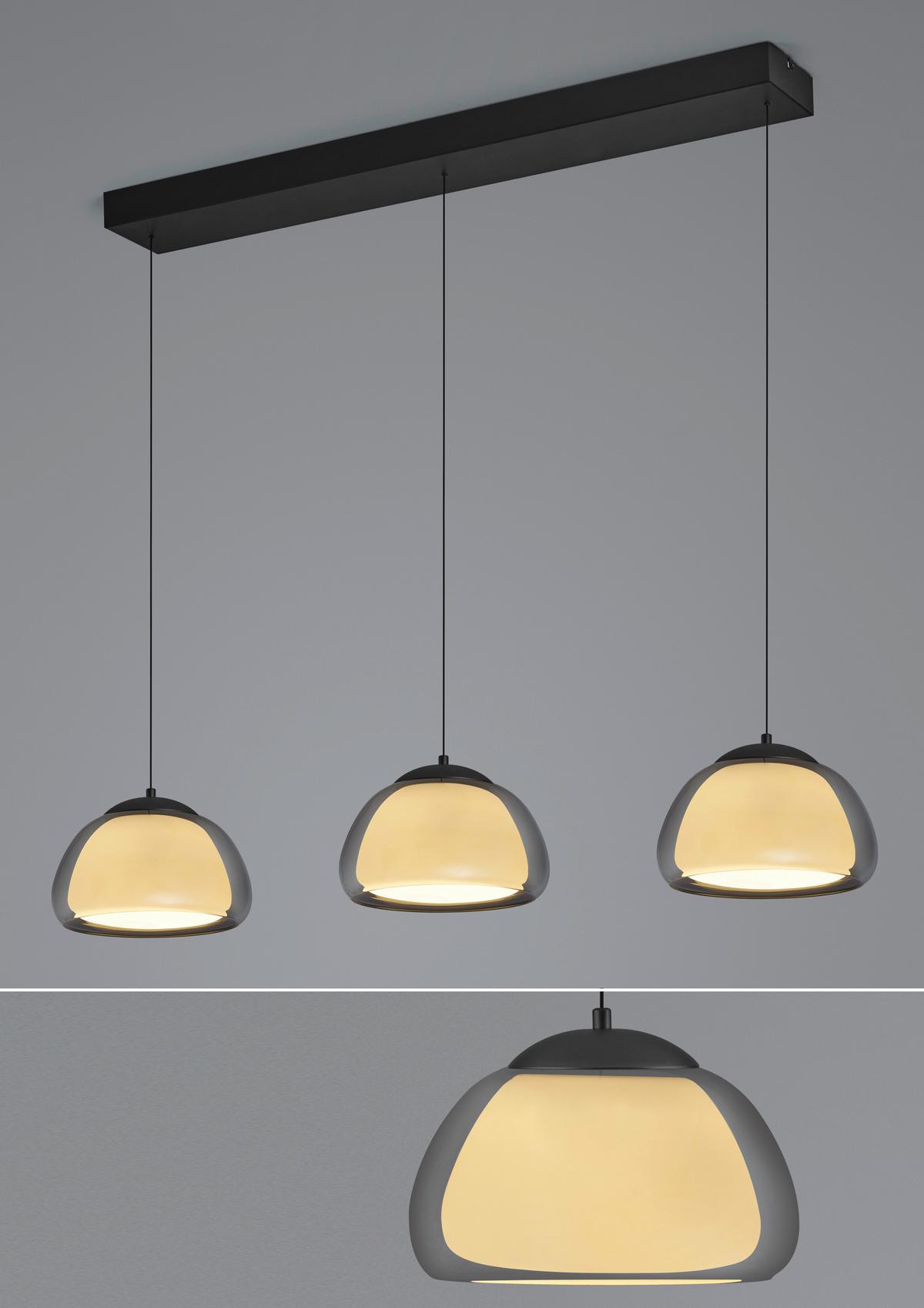 LAMPA WISZĄCA LED 20636/3-06 LUXXO - czarny, Design, metal (125/24.5/60-180cm) - Hell