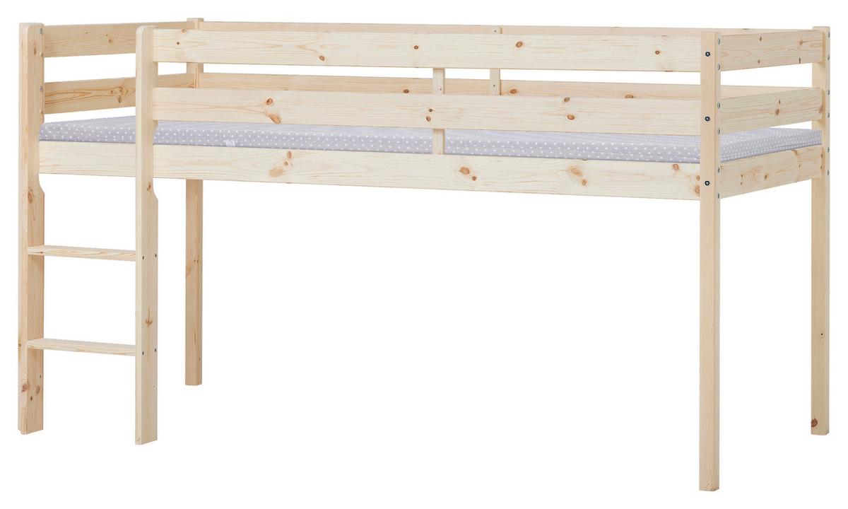 Hochbett ECO COMFORT Kieferfarben ca. 90x200 cm - Naturfarben/Kieferfarben, MODERN, Holz (90/200cm) - MID.YOU