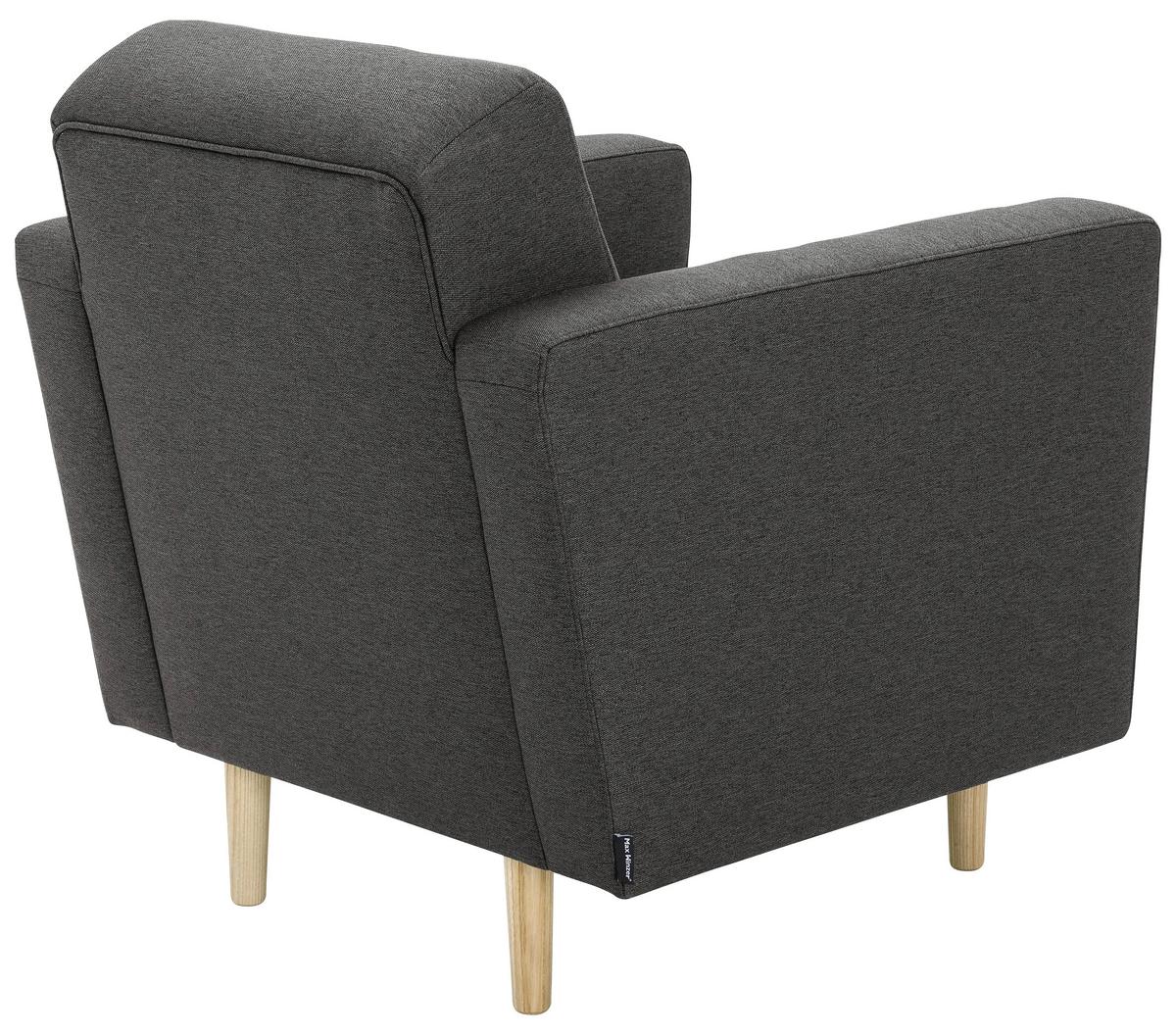 Polstersessel Jasmin Anthrazit Flachgewebe - Anthrazit/Eschefarben, MODERN, Holz/Textil (75/81/83cm) - Max Winzer