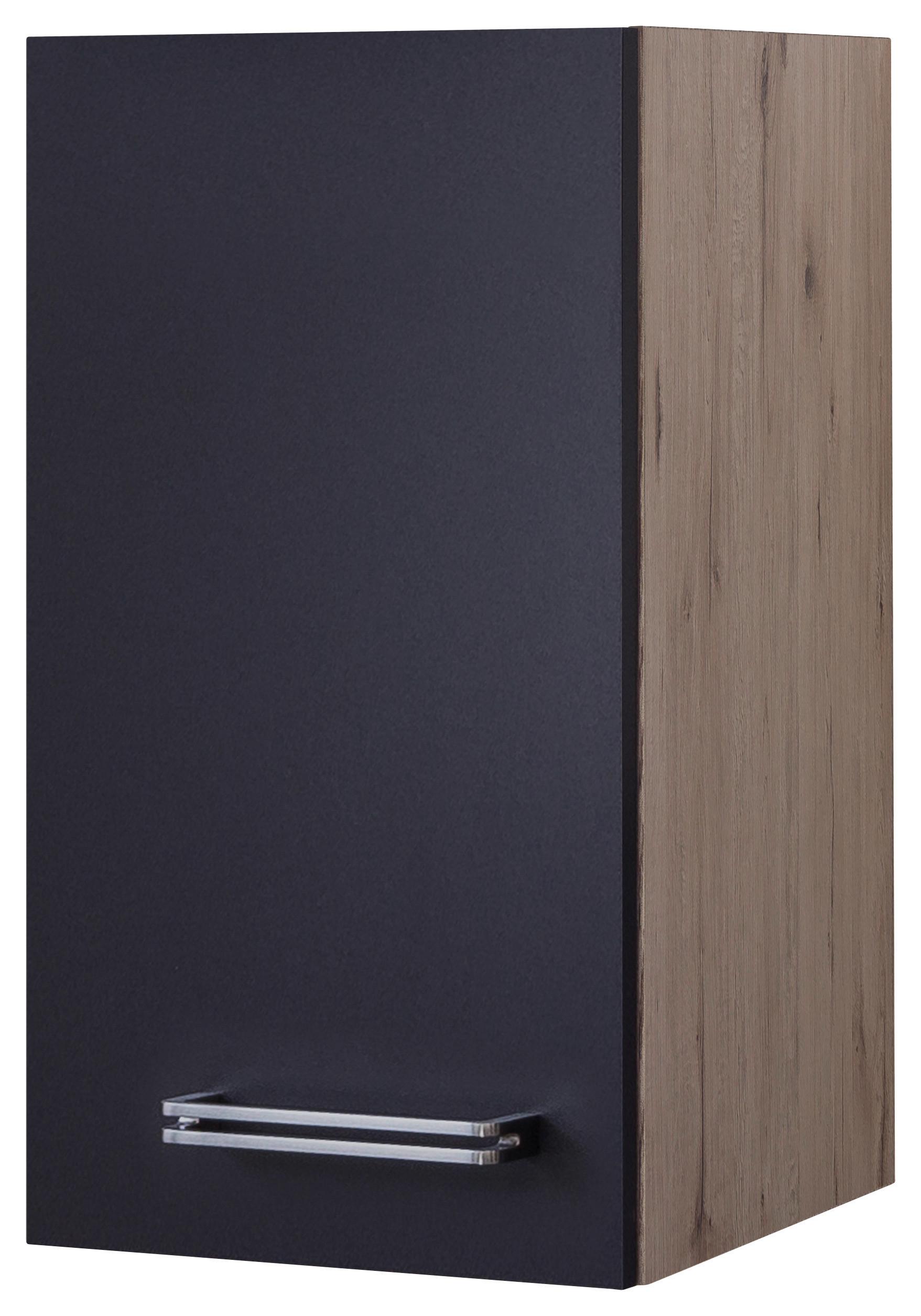 Küchenoberschrank Anthrazit/Eiche - Edelstahlfarben/Eichefarben, MODERN, Holzwerkstoff/Metall (30/54/32cm) - FlexWell