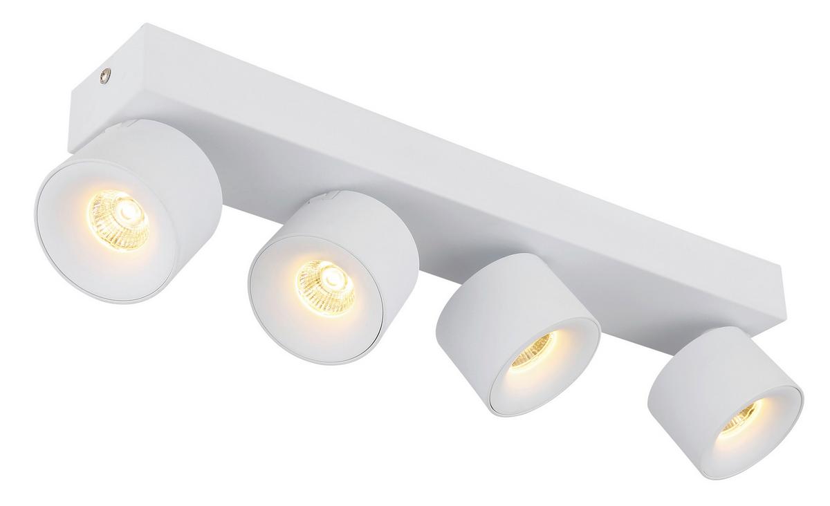 LED-STRAHLER 56961-4W - Weiss/Transparent, Design, Kunststoff/Metall (45,5/7,2/12cm) - Globo