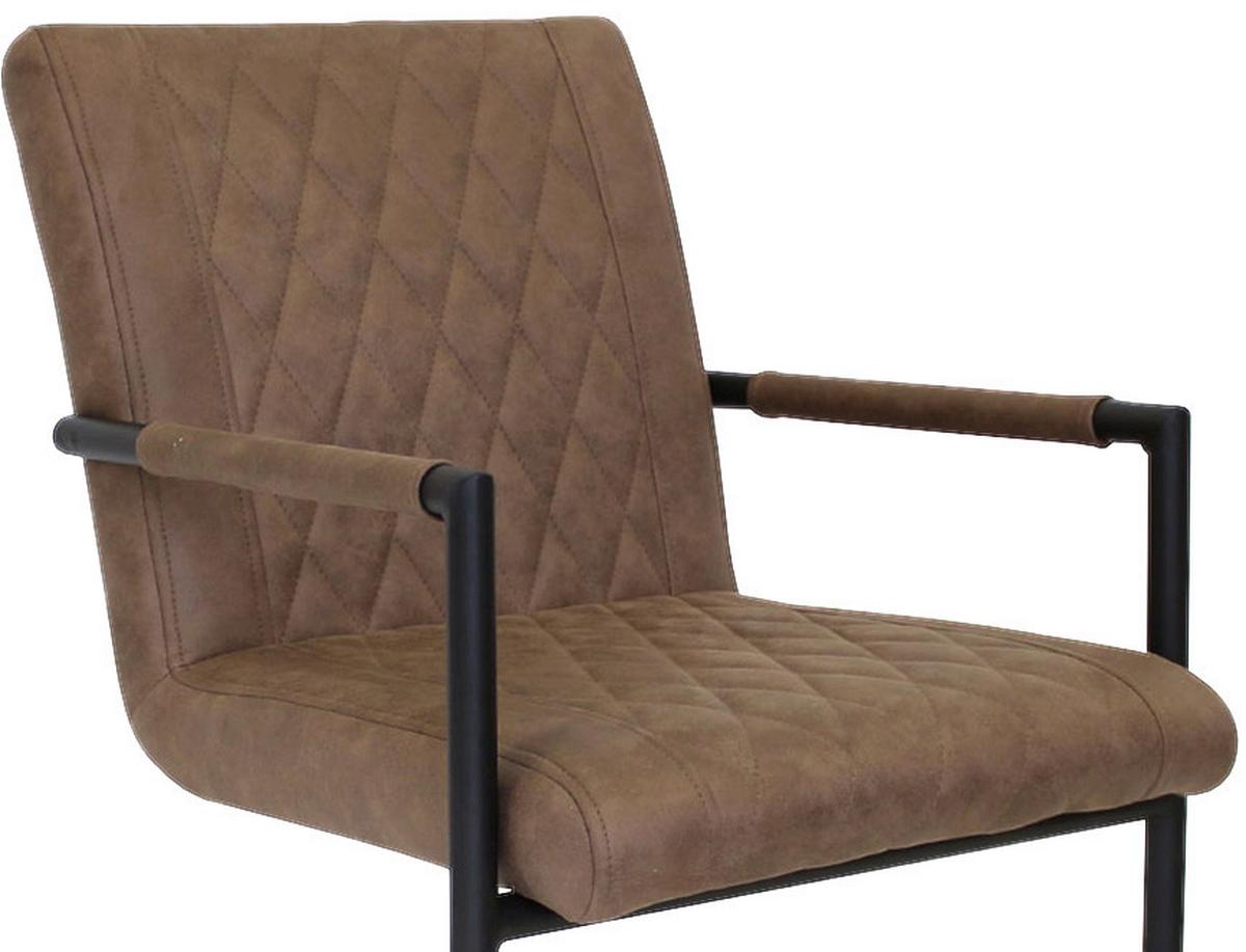 Armlehnstuhl-Set Damian ca. 52x88 cm 2er-Set Taupe - Taupe/Schwarz, LIFESTYLE, Textil/Metall (52/88/63cm) - MID.YOU