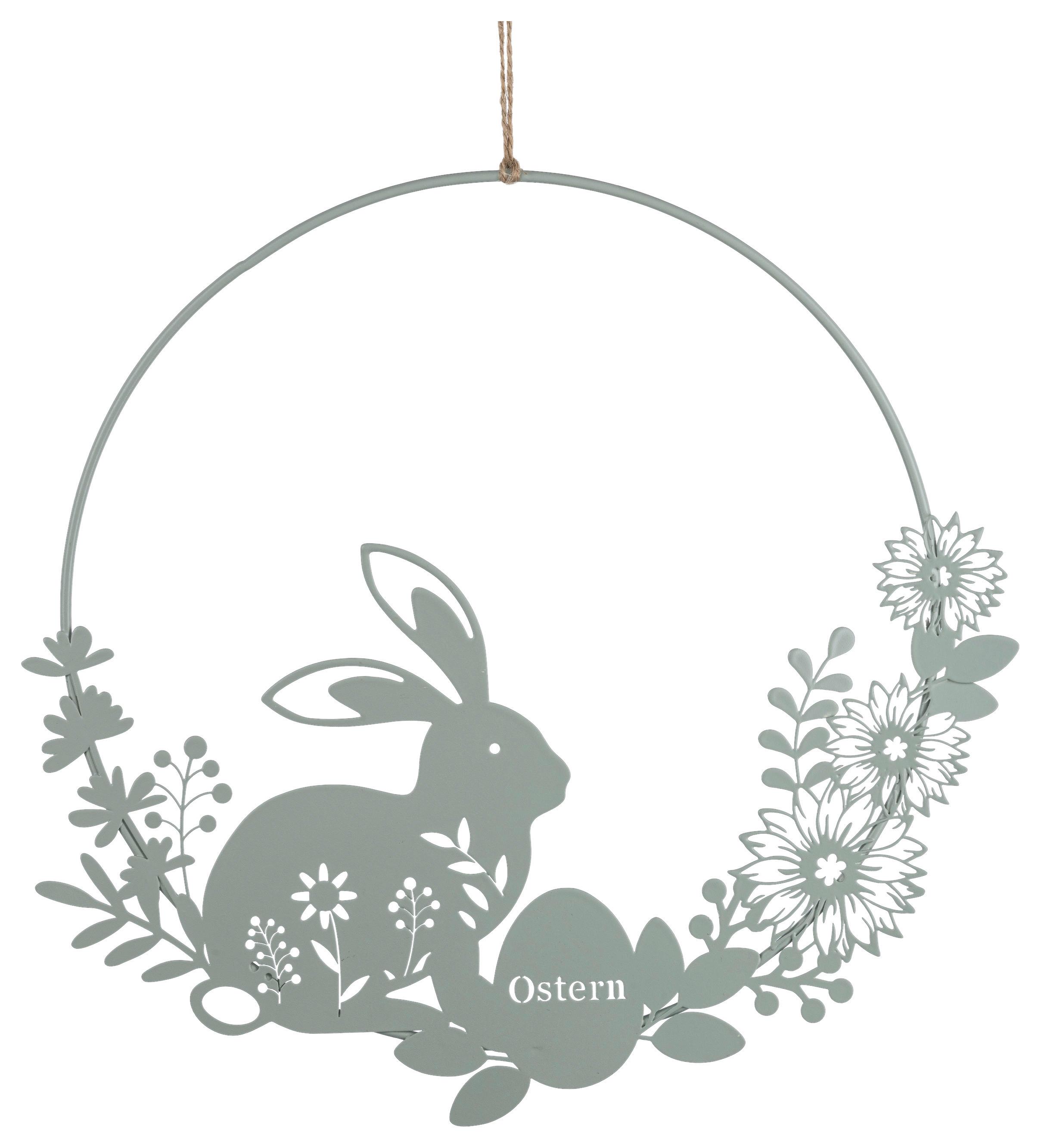 Dekohänger Lilli I in Salbeigrün - Salbeigrün, Konventionell, Metall (28cm) - Modern Living