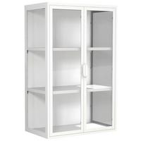 Hängevitrine Flokas L - Weiss/Transparent, Design, Glas/Metall (60/95/35cm) - MID.YOU