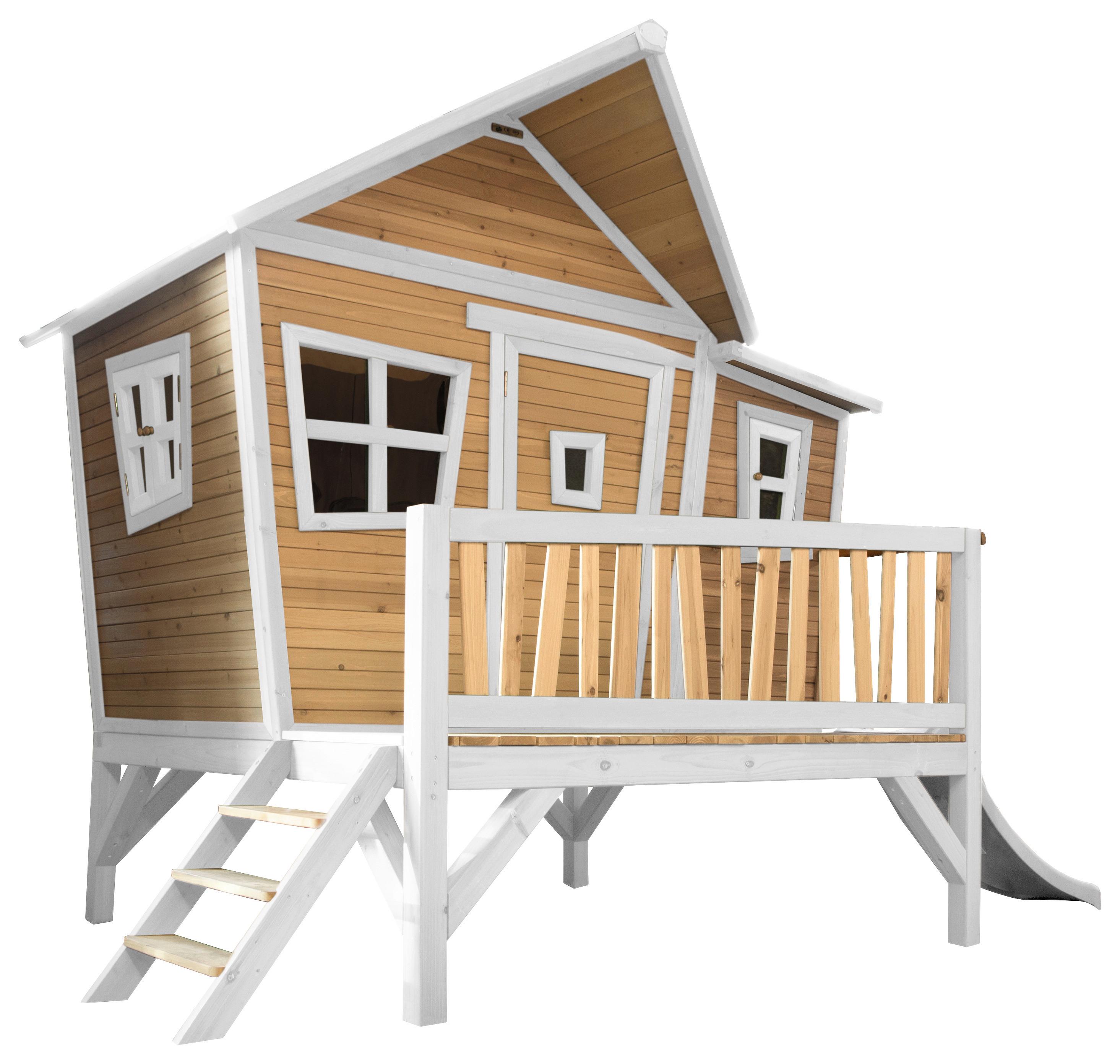 Speilhaus "Emma", Braun, Weiß - Weiß/Braun, KONVENTIONELL, Holz/Kunststoff (123/12,8/152cm) - Ambia Garden