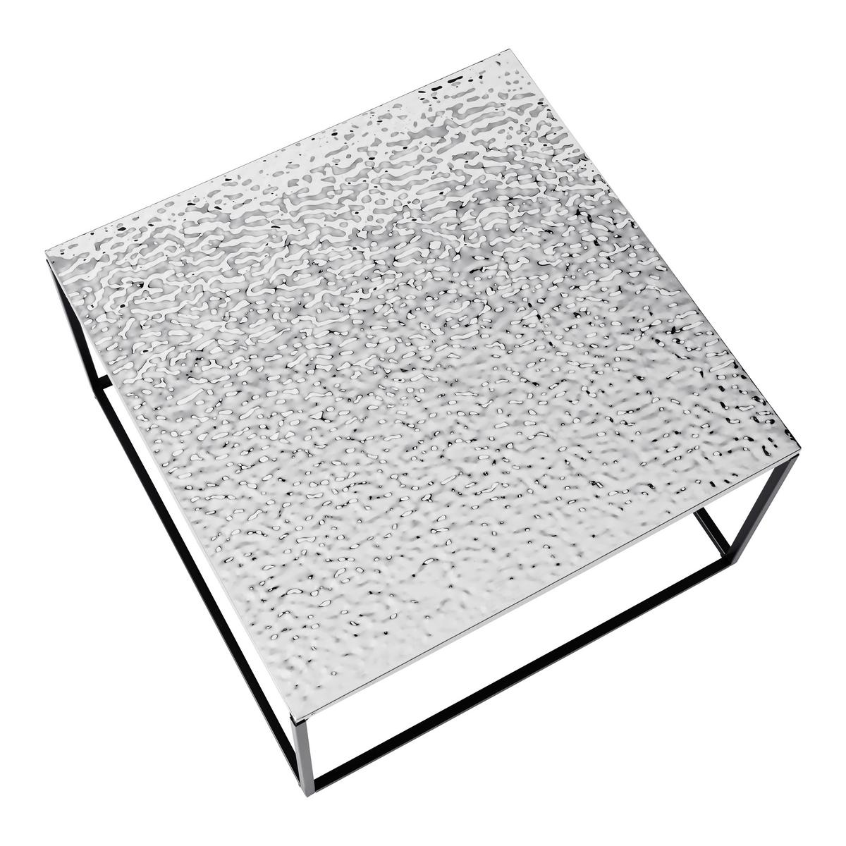 Dohányzóasztal Bubble - fekete/ezüstszínű, Design, faalapú anyag/fém (70/70/40cm) - Mömax
