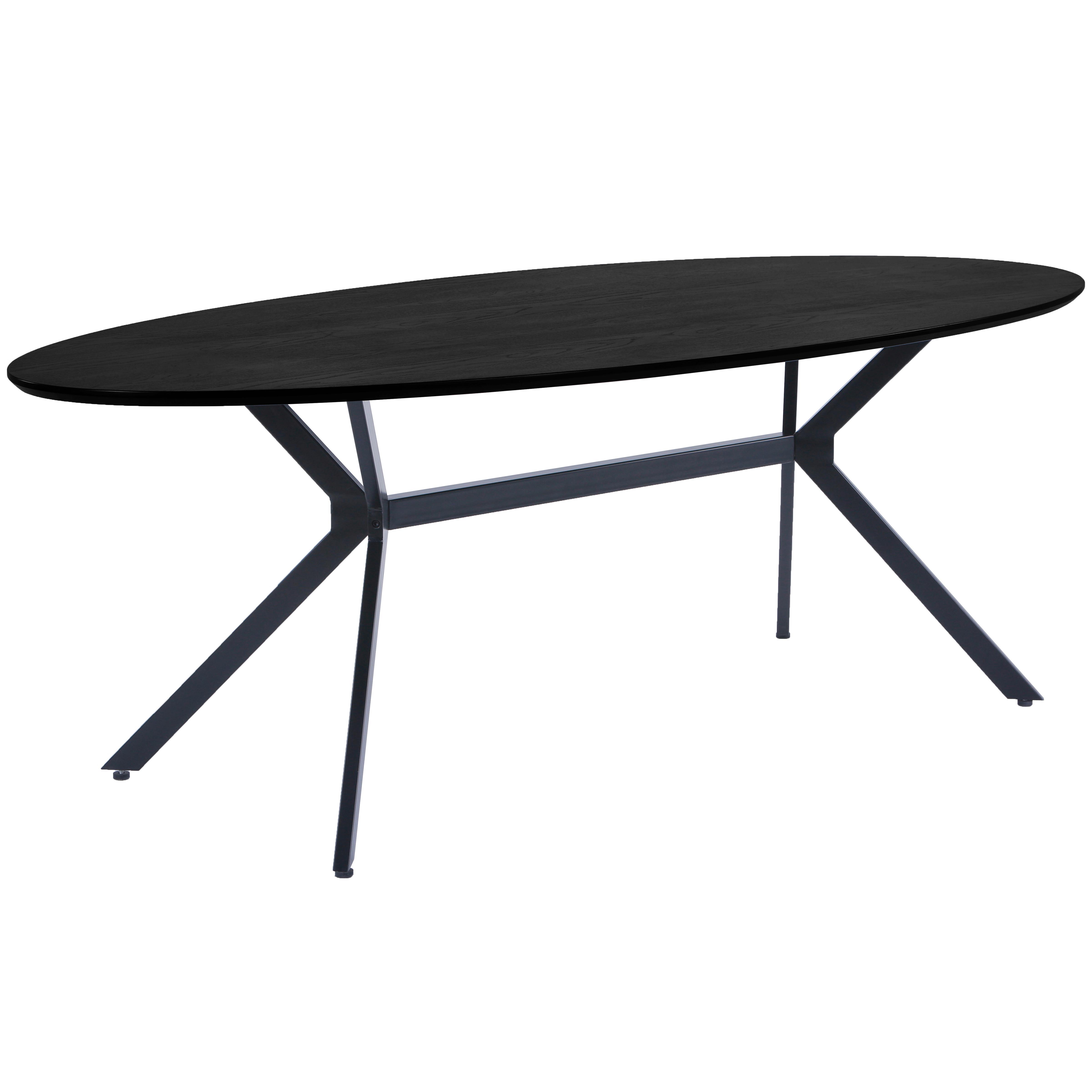 Esstisch Bruno Schwarz L: 220 cm - Schwarz, Design, Holzwerkstoff/Metall (220/100/75cm) - Livetastic