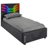 Gamingbett Cosmos 90x190 Schwarz mit LED - Schwarz, MODERN, Holzwerkstoff (90/200cm) - X Rocker