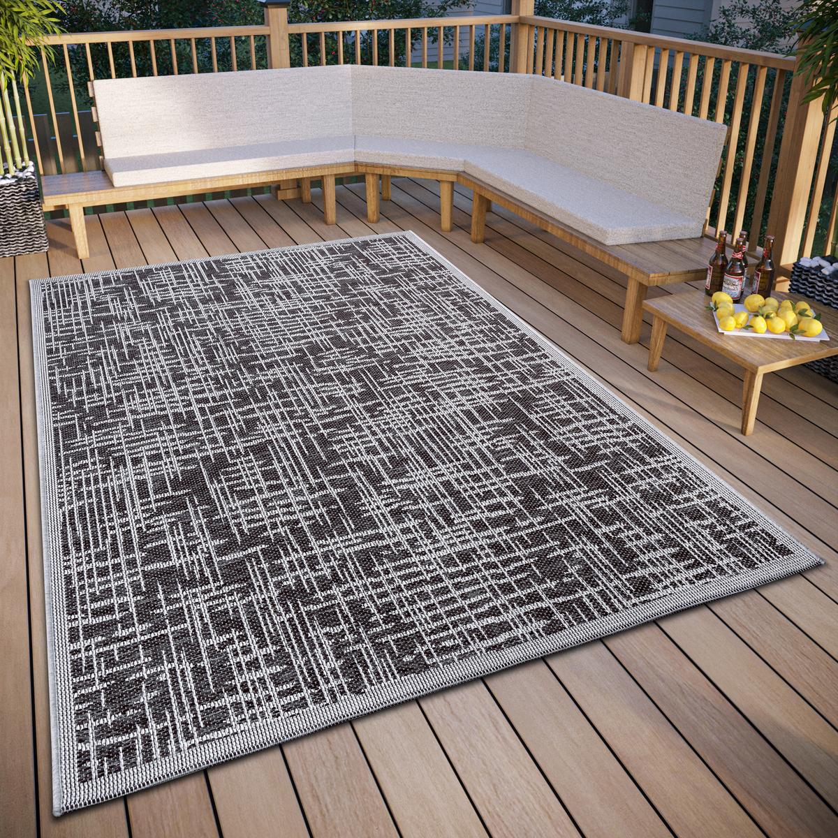 Outdoorteppich Telu Grau/Beige ca. 76x150cm - Beige/Grau, Design, Kunststoff (76/150cm)